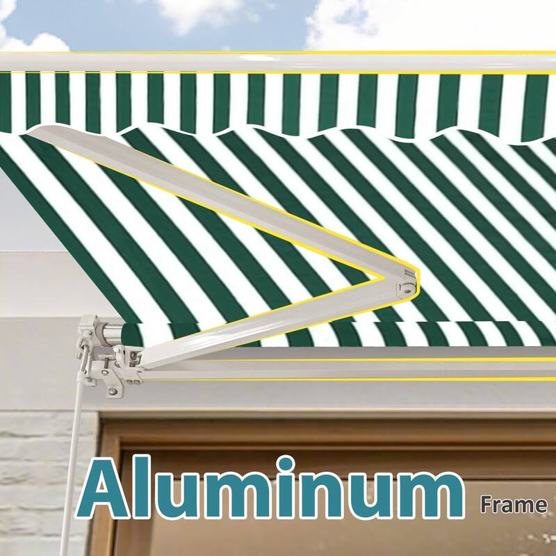 MCombo13x8Feet Manual Retractable Patio Door Window Awning Sunshade Shelter Outdoor Canopy