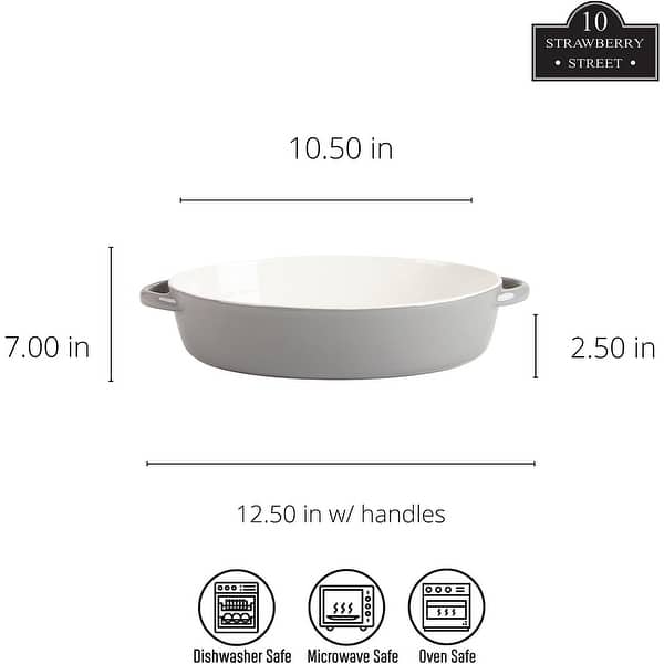 dimension image slide 4 of 6, 10 Strawberry Street Sienna Oval 13" and 10.5" Bakeware Set