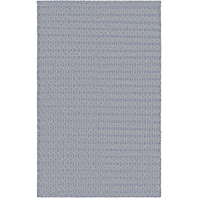 Handmade Villa Circles Indoor/ Outdoor Reversible Area Rug - 3' x 5' - Navy