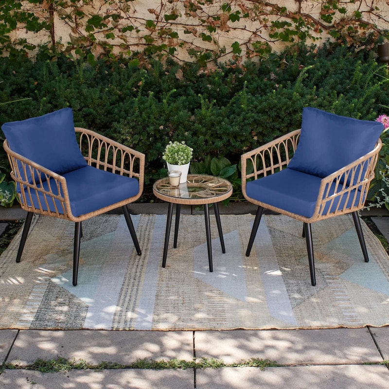 Aoodor Outdoor Chair Cushions Set, Water Resistant Deep Seat Cushions