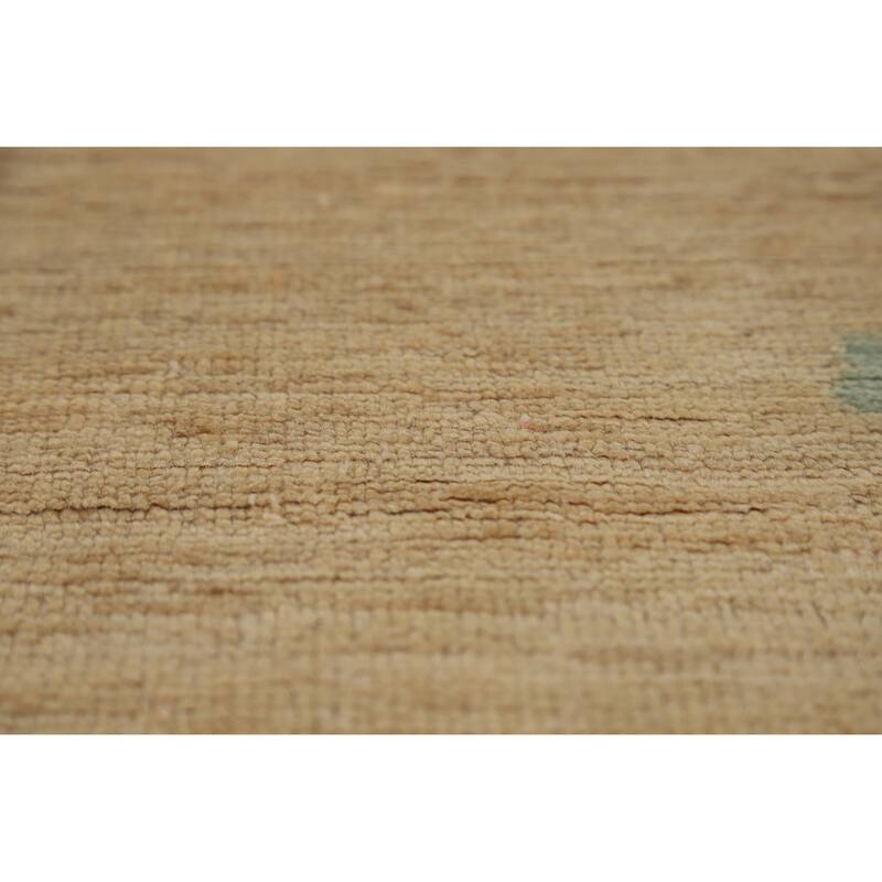 Hand Knotted Oriental 100% Wool Carpet Traditional Floral Beige & Ivories Art Deco Area Rug - 13' 5'' X 9' 8''