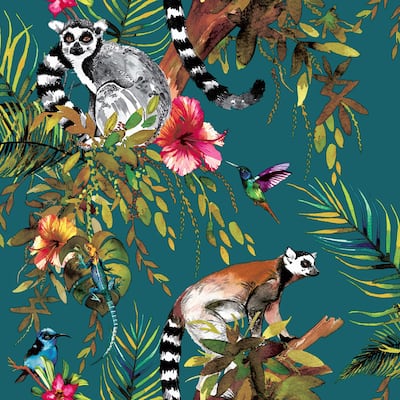 Tropical Lemur Non-Pasted Wallpaper – 396 in x 20.8 in