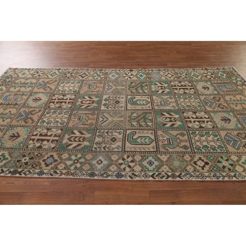 Garden Design Bakhtiari Persian Vintage Rug Hand-Knotted Wool Carpet - 5'1"x 9'7"