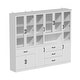 preview thumbnail 17 of 71, 78.7"Modular White Curio Bookcase Cabinet w/Glass Doors Buffet Display