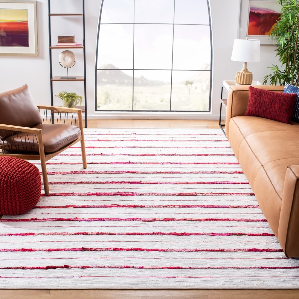 SAFAVIEH Handmade Montauk Satka Modern Stripe Rug