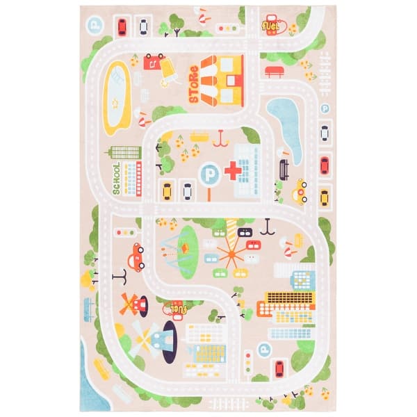slide 2 of 6, SAFAVIEH Santa Monica Kids Gilyunka Kids Rug 4' x 6' - Beige/Ivory - Rectangle