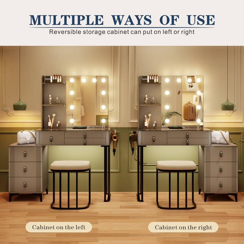 Makeup Vanity with 3 Lighting Colors