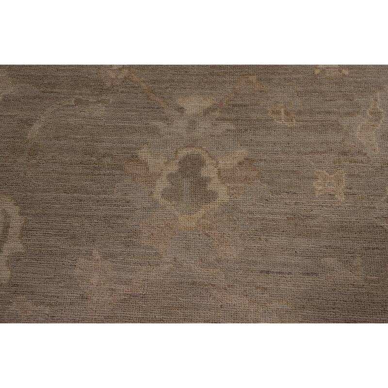 All-Over Vegetable Dye Oushak Area Rug Hand-Knotted Wool Carpet - 8'1" x 9'7"