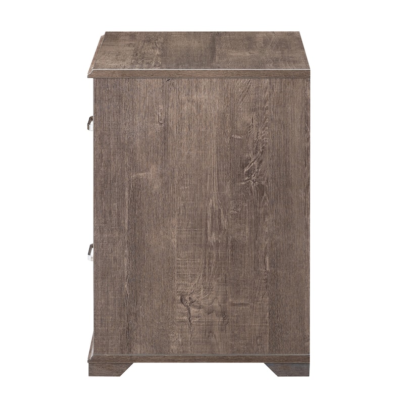 DH BASIC Transitional 2-Drawer Nightstand with Bar Pulls by Denhour