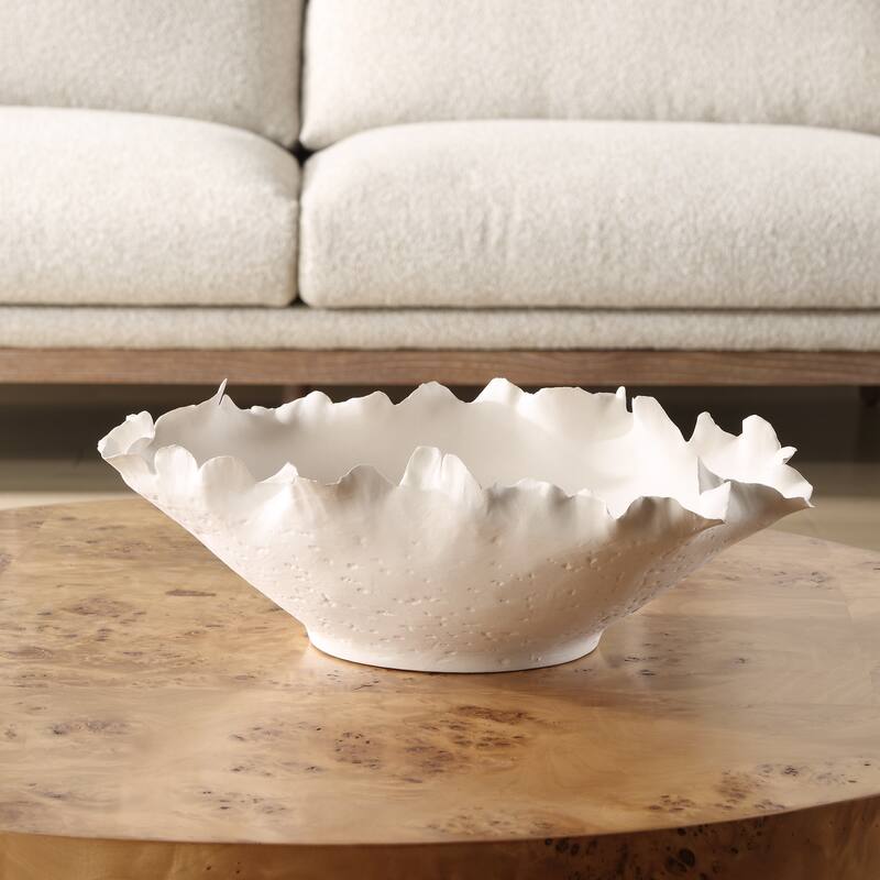 Uttermost Blossom Short Off-white Bowl - 4.5'' H X 16.75'' W X 12'' D