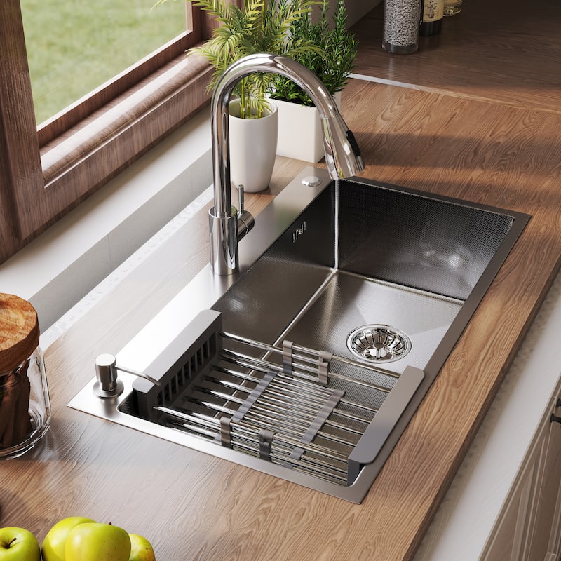 Stainless Steel Single Bowl Drop in Kitchen Sink - 28" x 18"