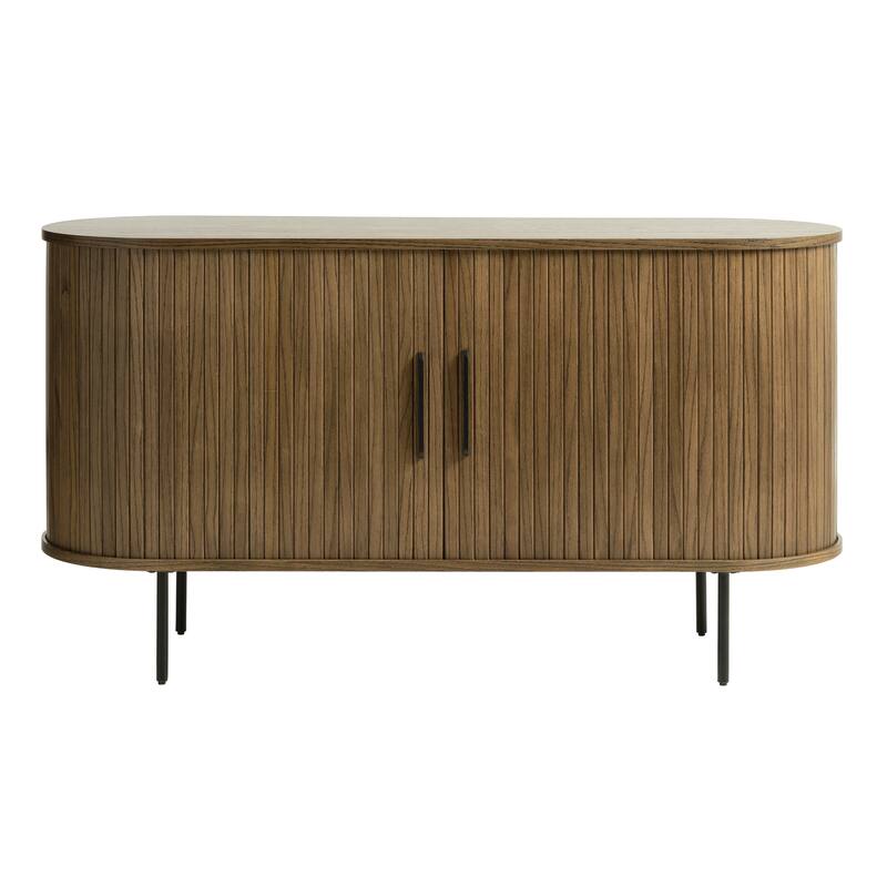 Rye Studio Nicola Mid-Century Modern Rounded Sliding Door Sideboard