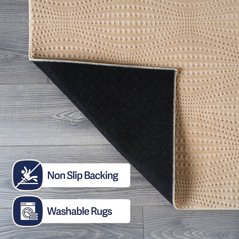 Beverly Rug Serenity Solid Modern Non Slip Soft Indoor Area Rug