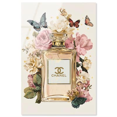 Glam Bloom Butterfly Perfume Acrylic by Art Remedy, Ready to Hang