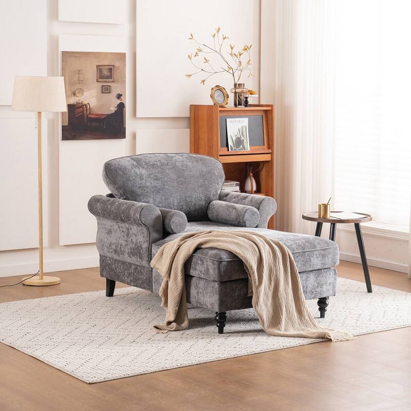 43.3" Chenille Upholstered Sofa Lounge Chair