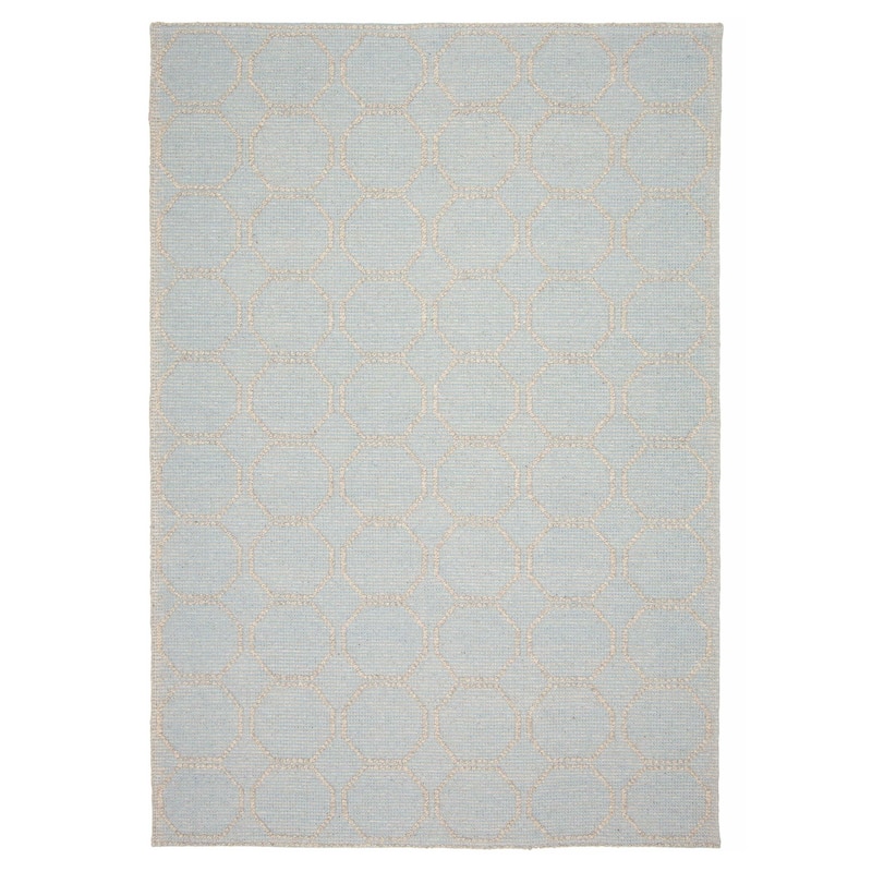 ECARPETGALLERY Braid weave Sienna Blue Wool Rug - 5'3 x 7'7 - Light Blue - 5'3 x 7'7