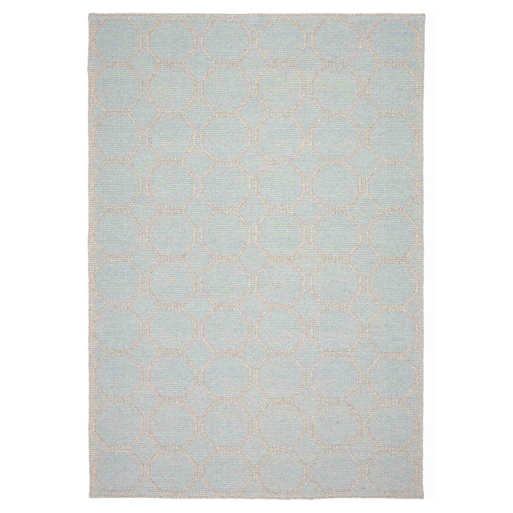 ECARPETGALLERY Braid weave Sienna Blue Wool Rug - 5'3 x 7'7
