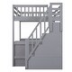 preview thumbnail 7 of 9, Full Loft Bed w/Built-in Desk & Storage Shelves,Storage Staircase,Grey