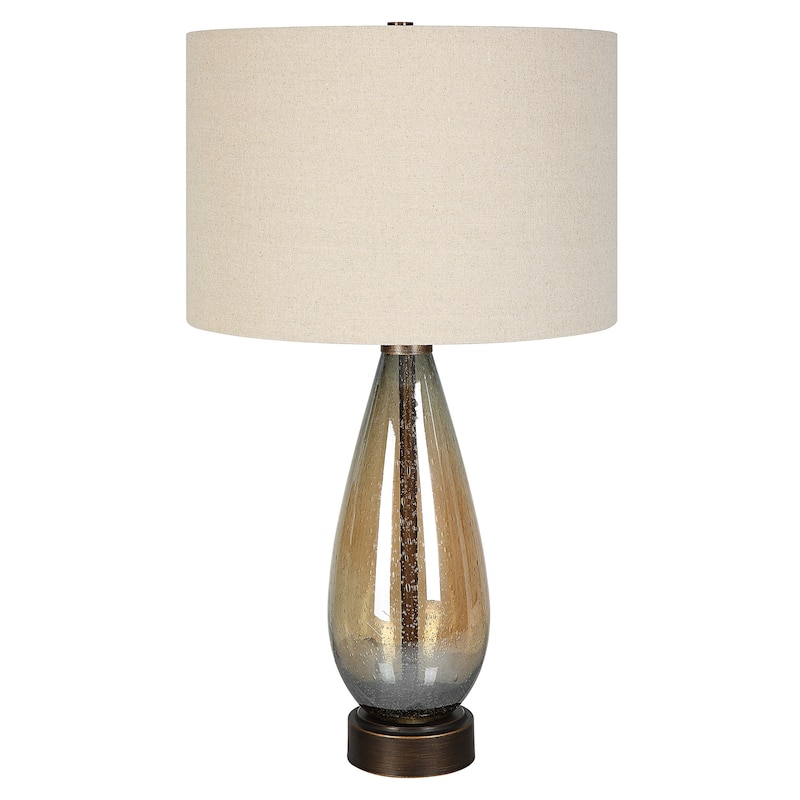 Uttermost Baltic Teardrop Glass Table Lamp - 29H, Shade 11H x 16 Dia in.