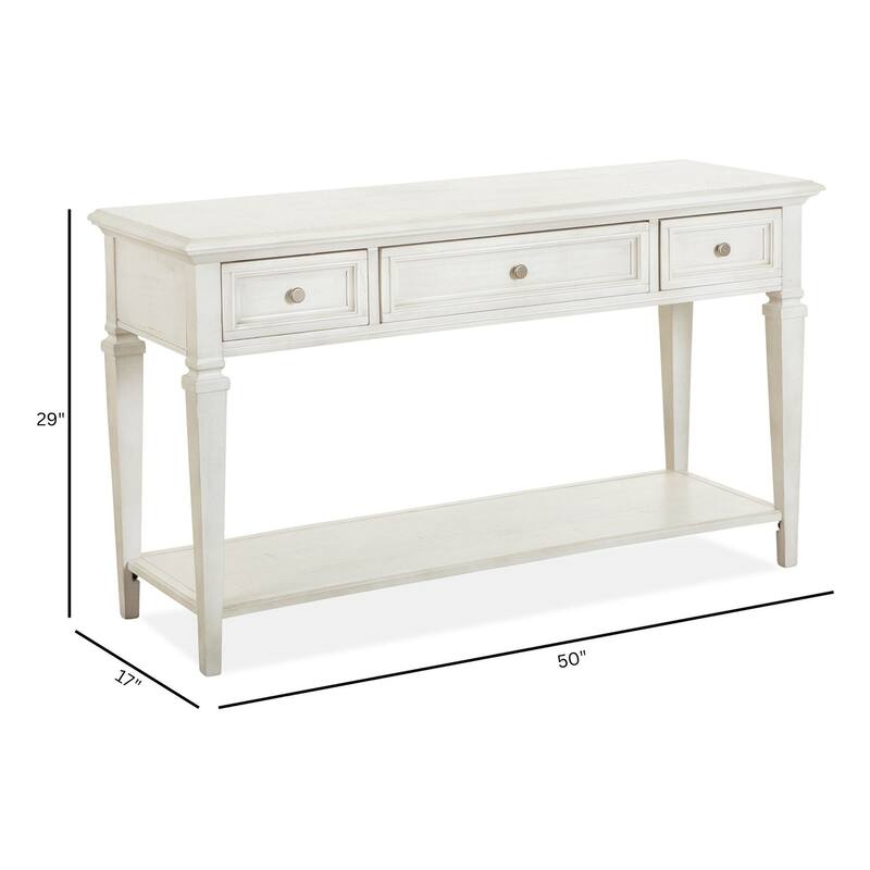 Magnussen Home Newport Alabaster Rectangular Sofa Table - 50''W x 17''D x 29''H