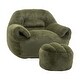 preview thumbnail 12 of 42, Bean Bag Chair, Comfy Bean Bag Sofa with Back Support, With Footstool,Faux Fur Bean Bag Chair