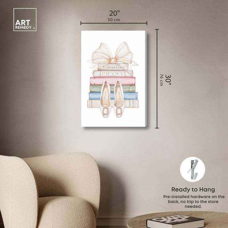 Bow And Buckles Canvas by Art Remedy, Gallery Wrapped