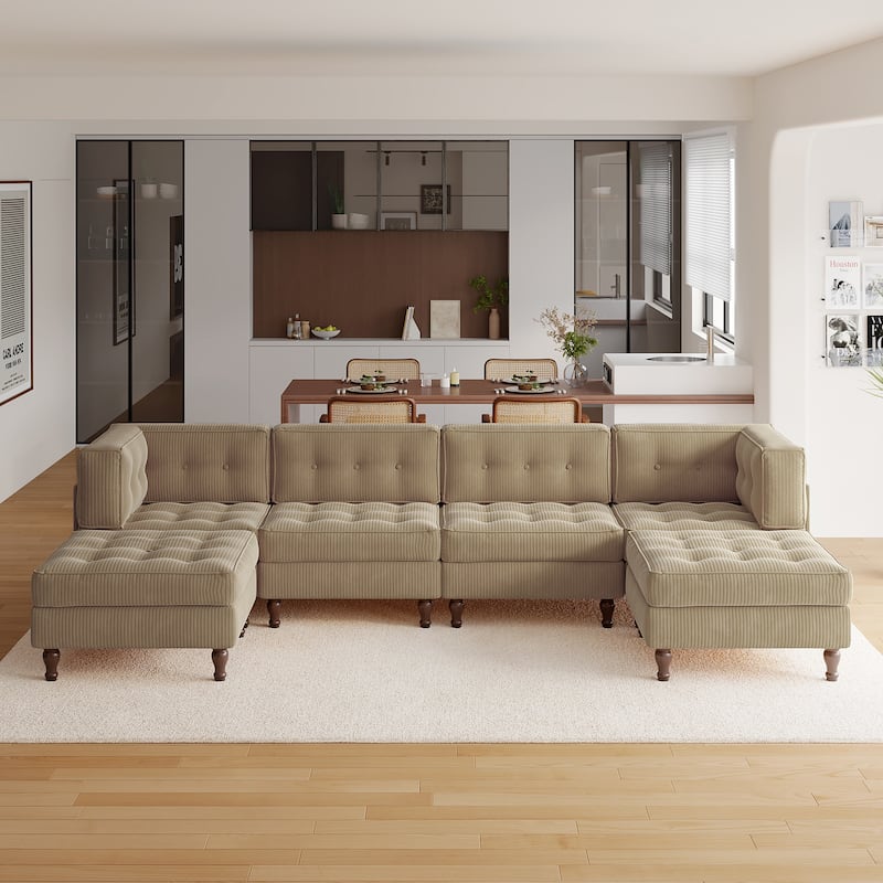 Madison Oversized Upholstered Corduroy Modular Sectional Sofa