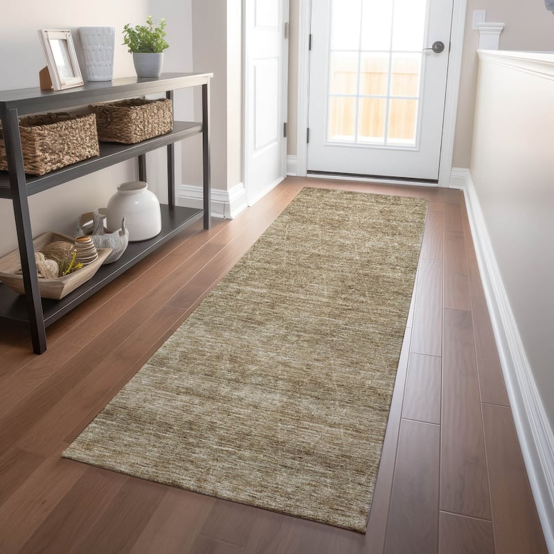 Machine Washable Indoor/ Outdoor Trellis Ombre Chantille Rug - Wheat - 2'3" x 7'6"