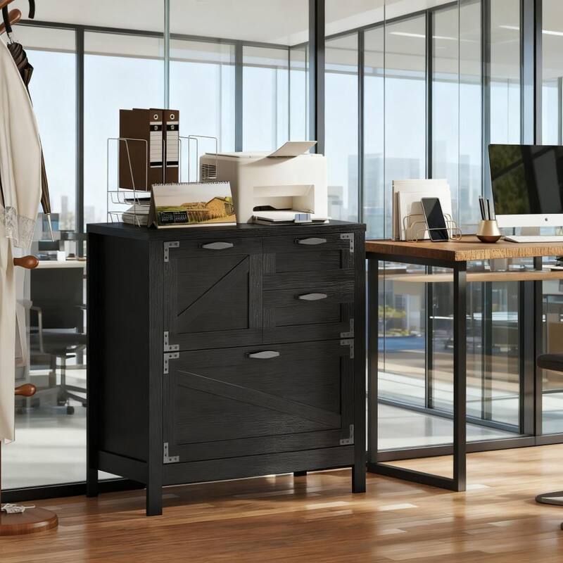 Farmhouse File Cabinet with 4 Drawers Lateral Filing Cabinet