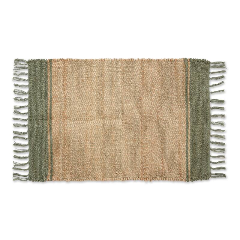 DII Black With Natural Jute Chevron Hand-Loomed Rug - 2' x 3' Oval
