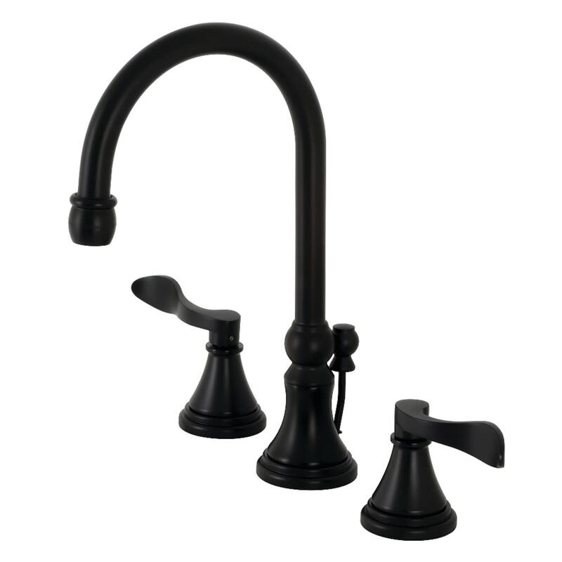 Kingston Brass NuFrench 1.2 GPM Deck Mounted Widespread Bathroom - Matte Black