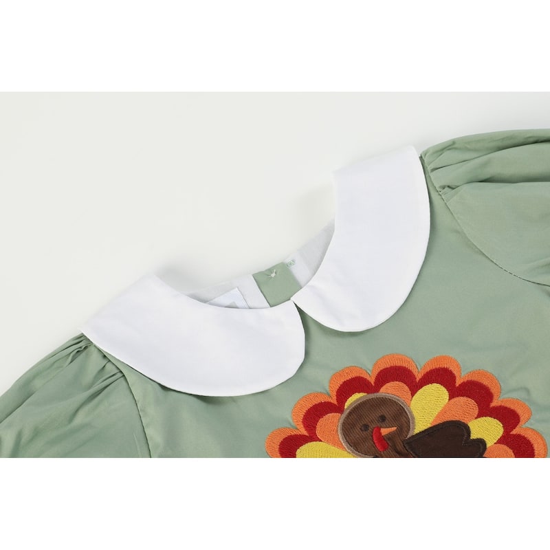 Lil Cactus Sage Green Turkey Collared Dress