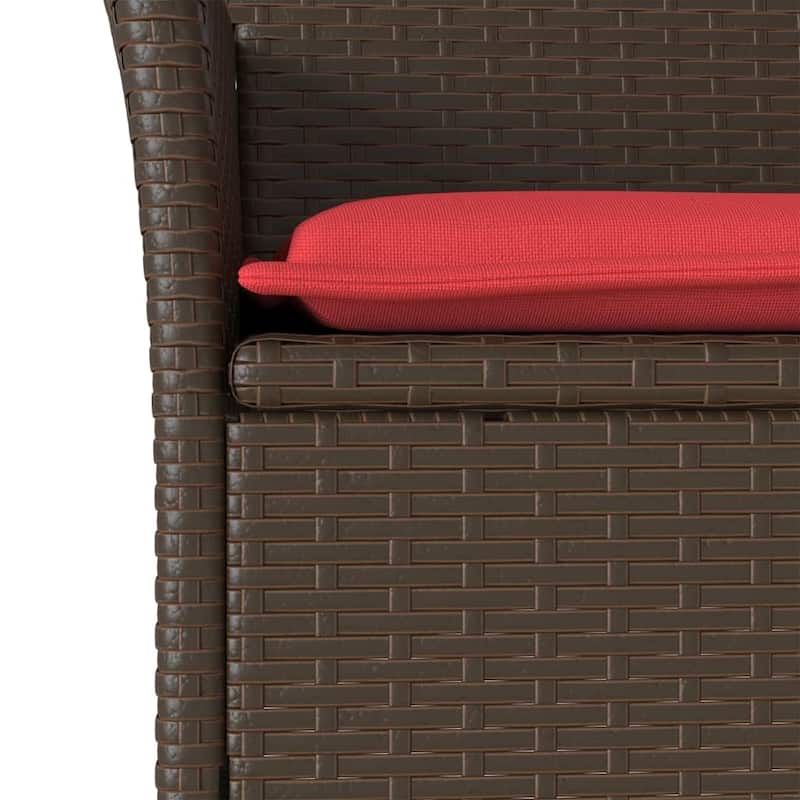 vidaXL Patio Chairs with Cushions 2 pcs Poly Rattan