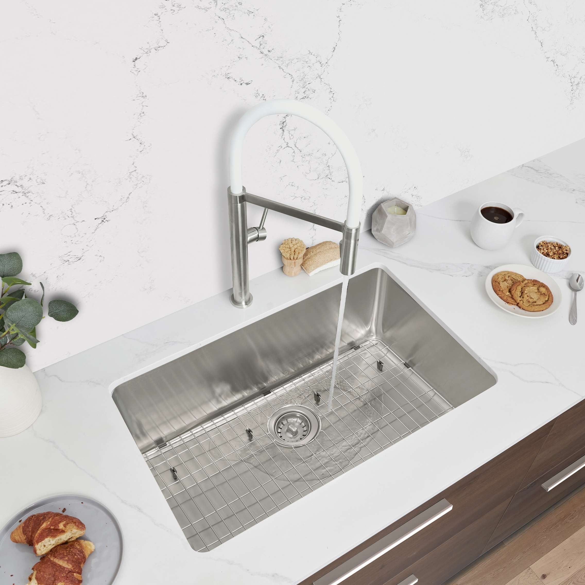 Clear Rubber Kitchen Sink Mats & Divider Mat Set