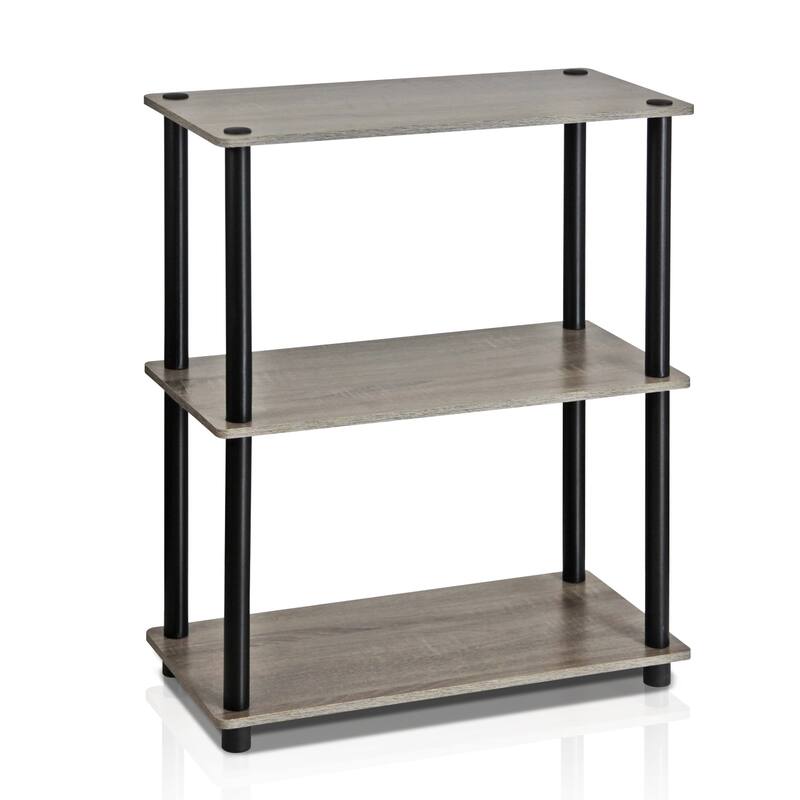 3 Tiers Wood Household Shelving Unit in French Oak/Black (23.6 in. W x 29.5 in. H x 11.6 in. D) - 23.6