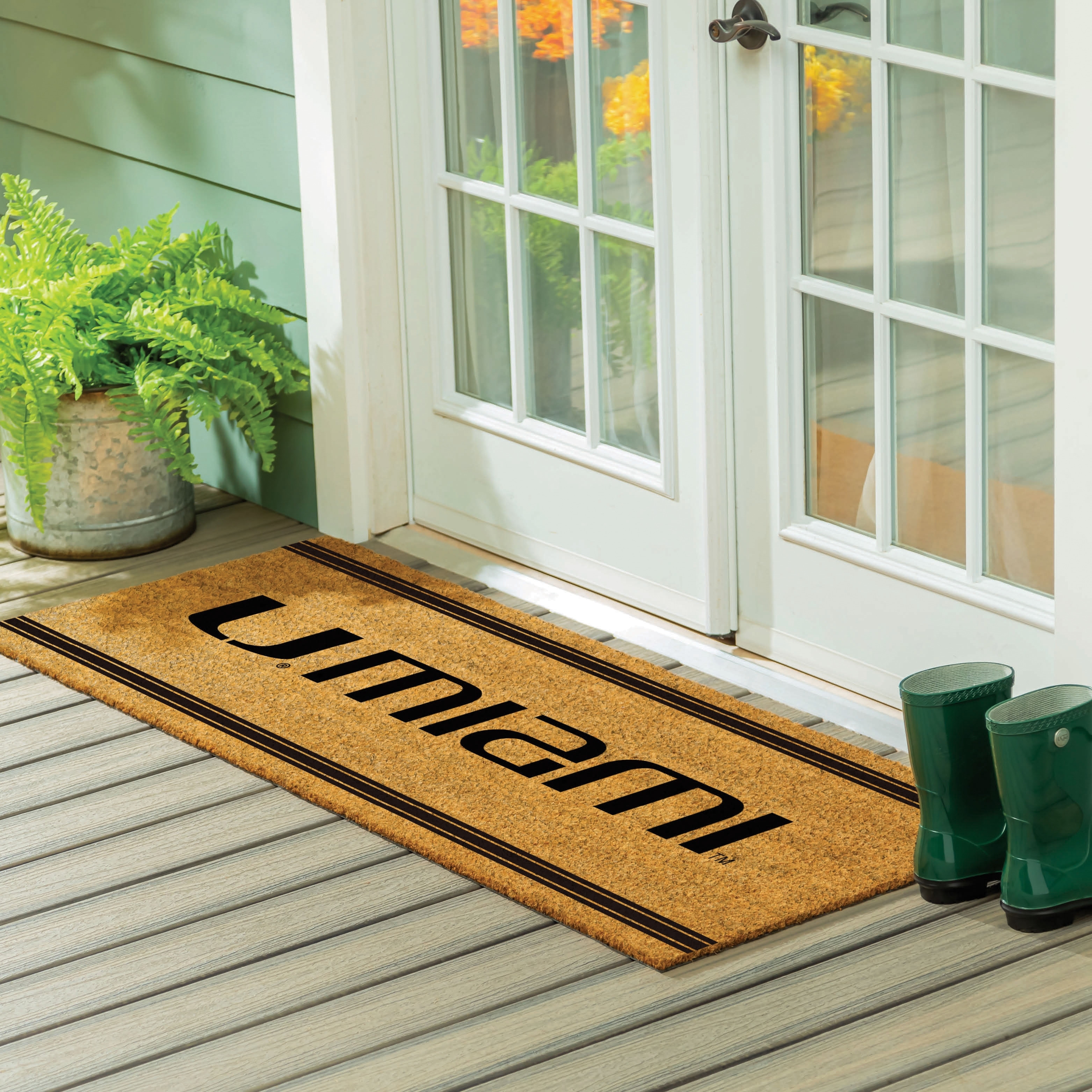 University of Miami Monochrome Indoor/Outdoor Coir Door Mat