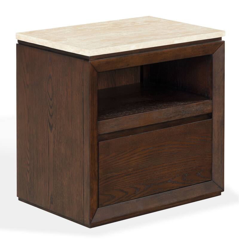 SAFAVIEH Couture Alaura Travertine Top Nightstand