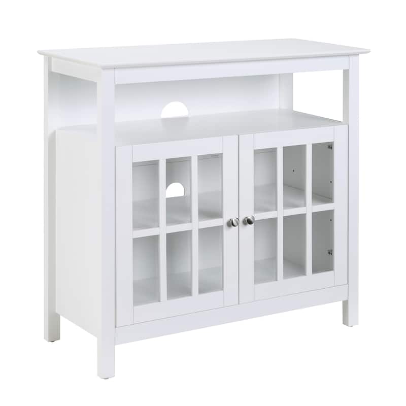 Convenience Concepts Big Sur Highboy 40 inch TV Stand with Storage Cabinets - White