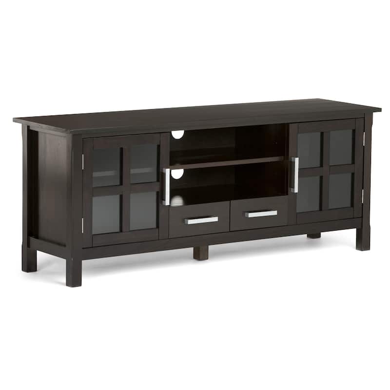 WYNDENHALL Waterloo SOLID WOOD 60 inch Wide Contemporary TV Media Stand For TVs up to 65 inches - 60"w x 17"d x 24" h