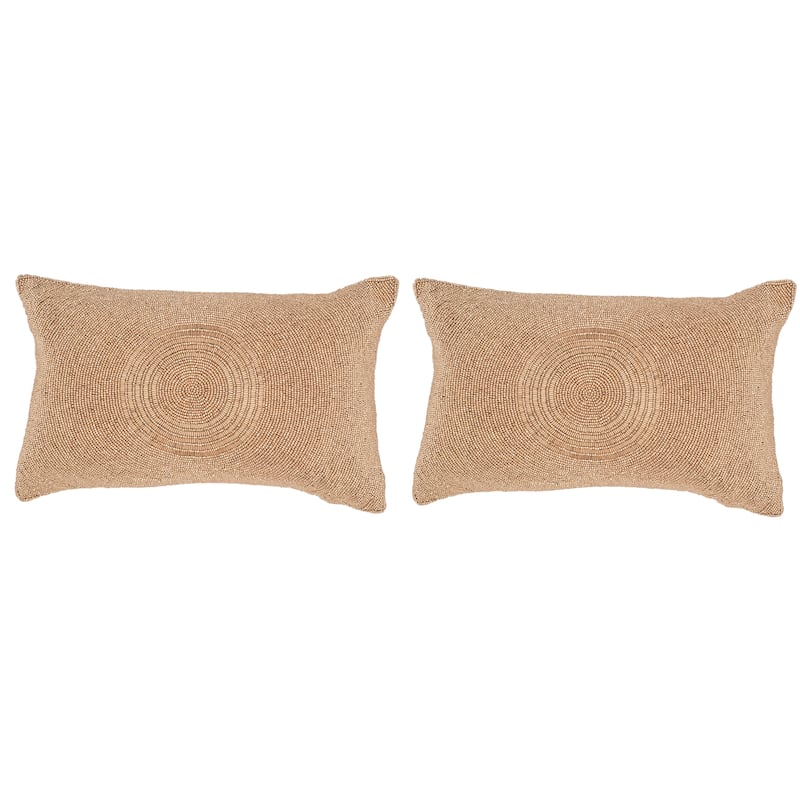 SAFAVIEH Virdie 18-inch Old Gold Decorative Throw Pillow (Set of 2)