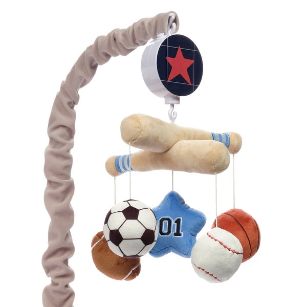 slide 2 of 7, Lambs & Ivy Baby Sports Musical Baby Crib Mobile Soother Toy - Gray