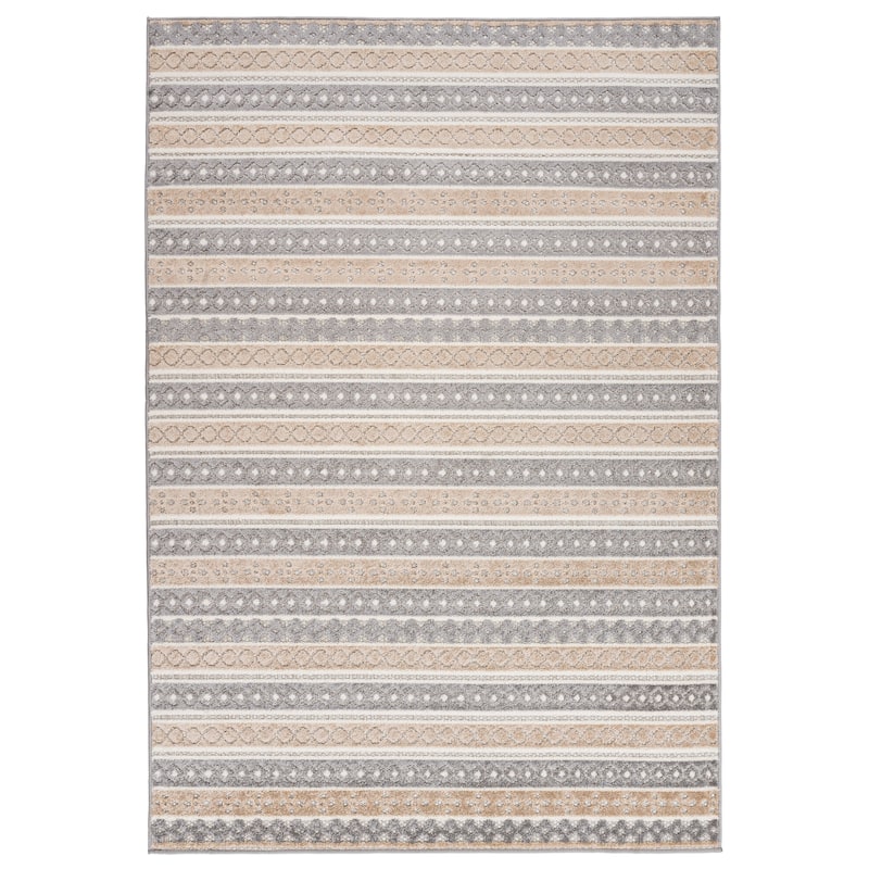 World Rug Gallery Contemporary Geometric Stripe Indoor/Outdoor Area Rug