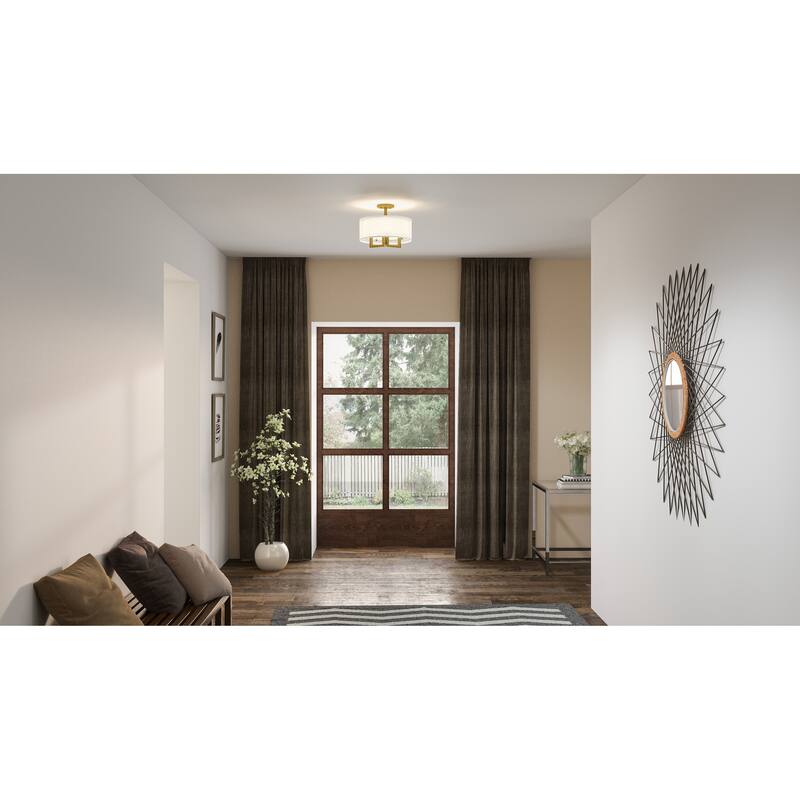 Bodnar 3-Light Aged Brass Semi-Flush Mount - Aged Brass