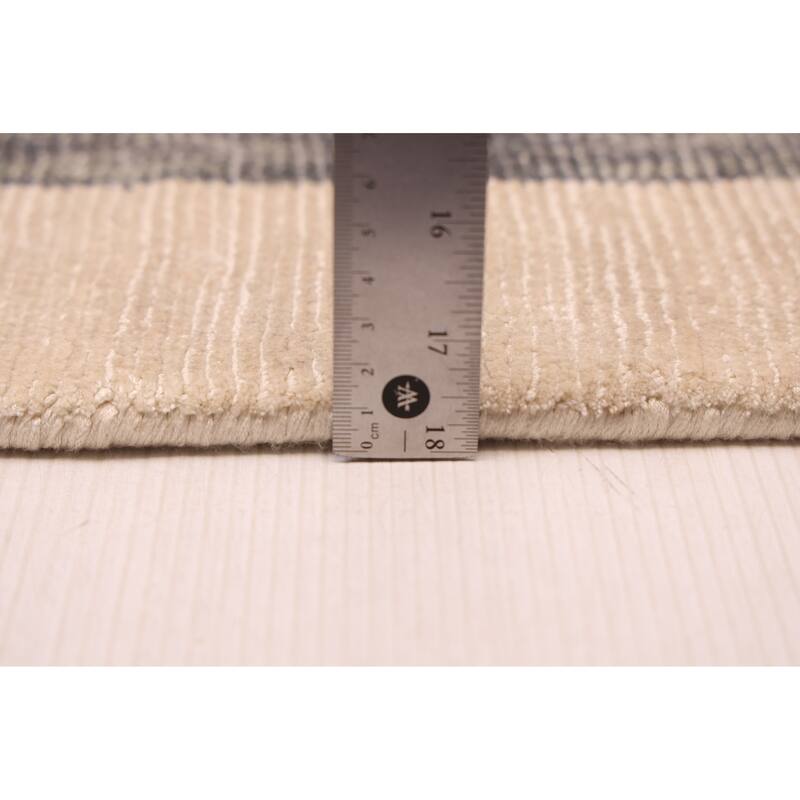 ECARPETGALLERY Hand Loomed Loreto Dark Grey Viscose Rug - 5'4 x 7'5