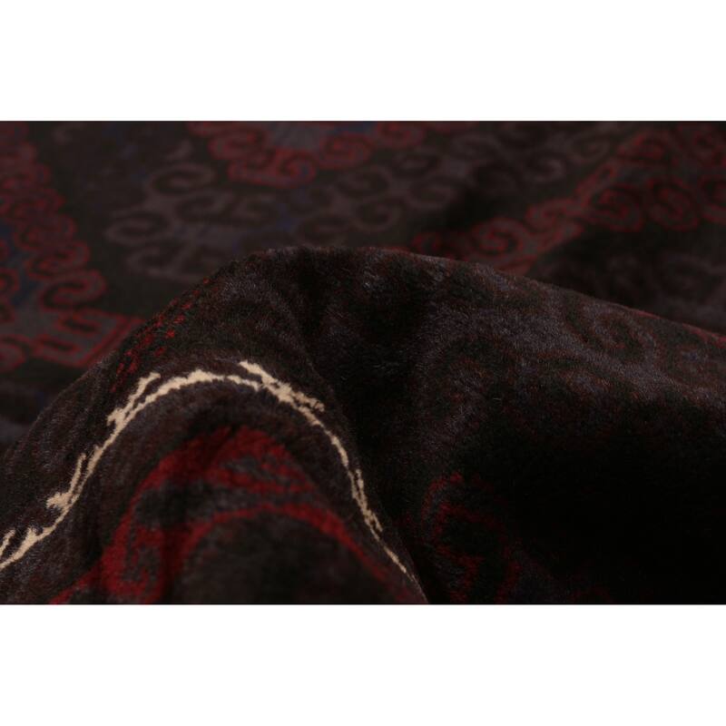 ECARPETGALLERY Hand-knotted Teimani Black, Red Wool Rug - 4'9 x 9'0