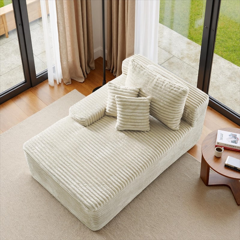 Upholstered Cloud Sectional Couch No Assembly Required L-Shape Chaise with Pillow