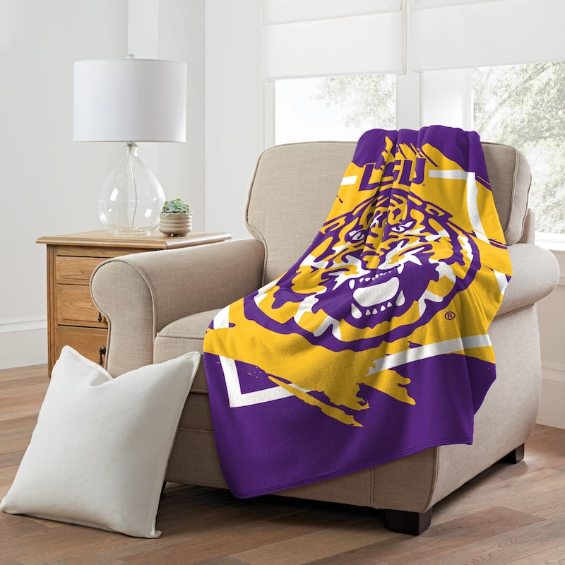 NCAA LSU Tigers Dimensional Micro Raschel Throw Blanket