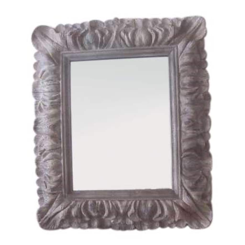 Wood & Glass Square Acanthus Mirror- A