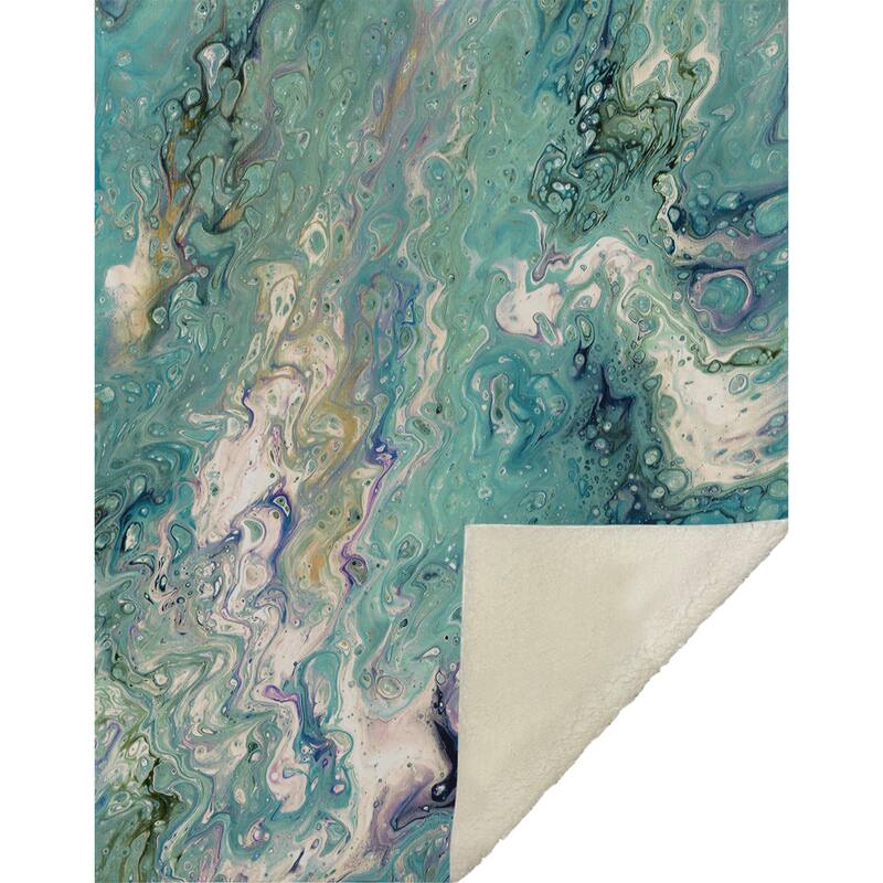Premium Machine Washable ASB49 Abstract Modern Sherpa Throw Blanket