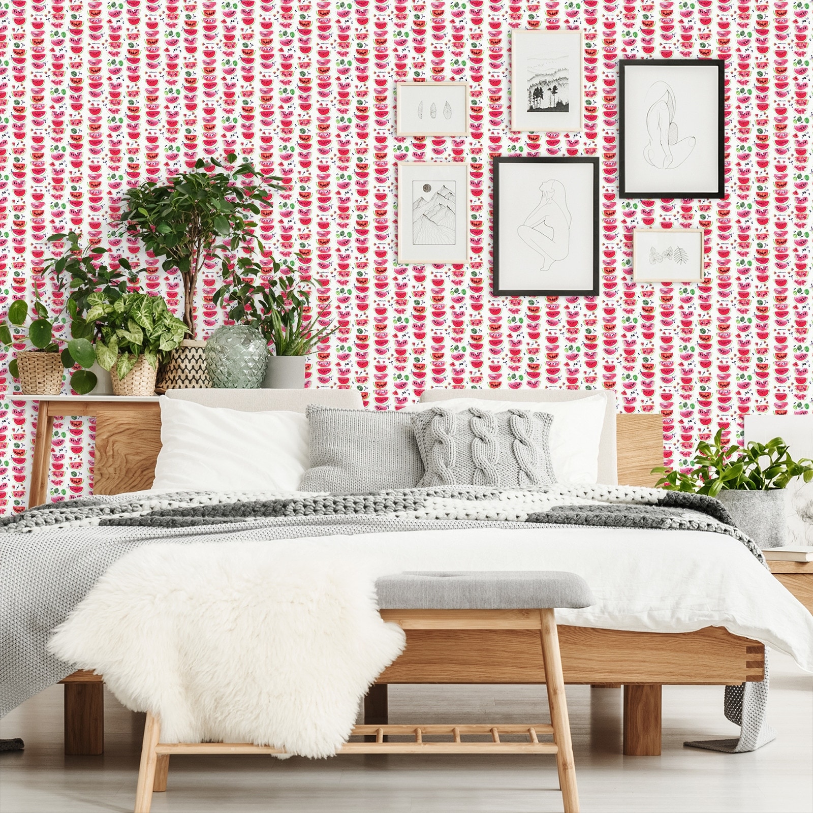 18 L X 24 W Peel Stick Wallpaper Roll In Black And White Pots By Rebecca Prinn 18 X 24 Overstock 32844479